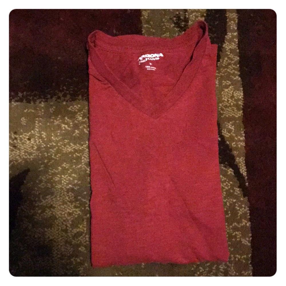 Red v-neck t-shirt